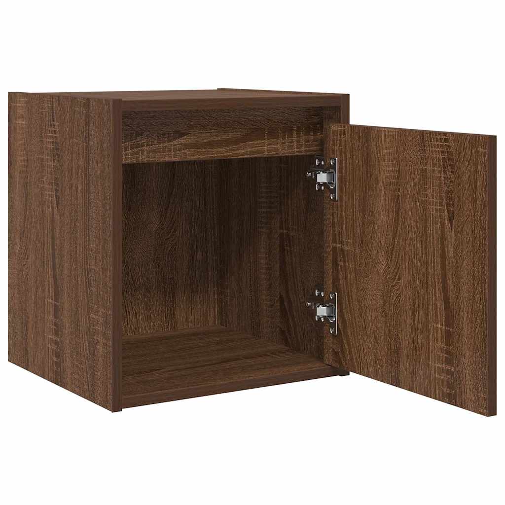 vidaXL Κομοδίνα Επιτοίχια 2 τεμ. Καφέ Δρυς 38x34x40 εκ.