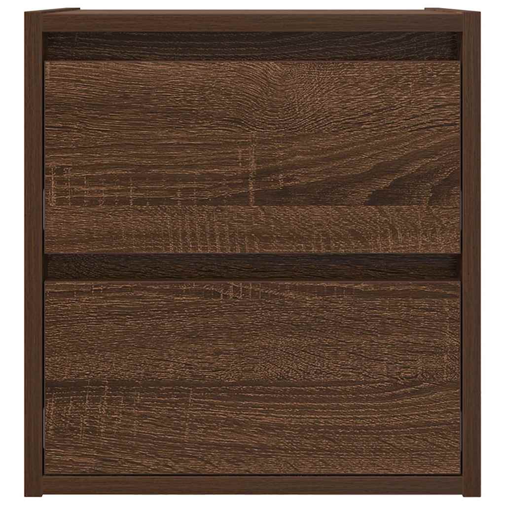vidaXL Κομοδίνα Επιτοίχια 2 τεμ. Καφέ Δρυς 38x34x40 εκ.