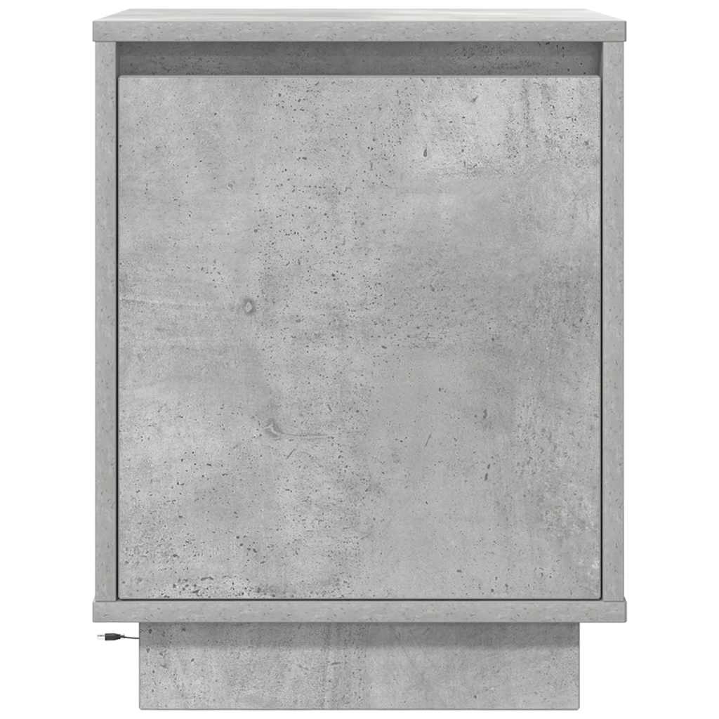 vidaXL Κομοδίνο με φώτα LED Μπετόν Γκρι 38x34x50 cm