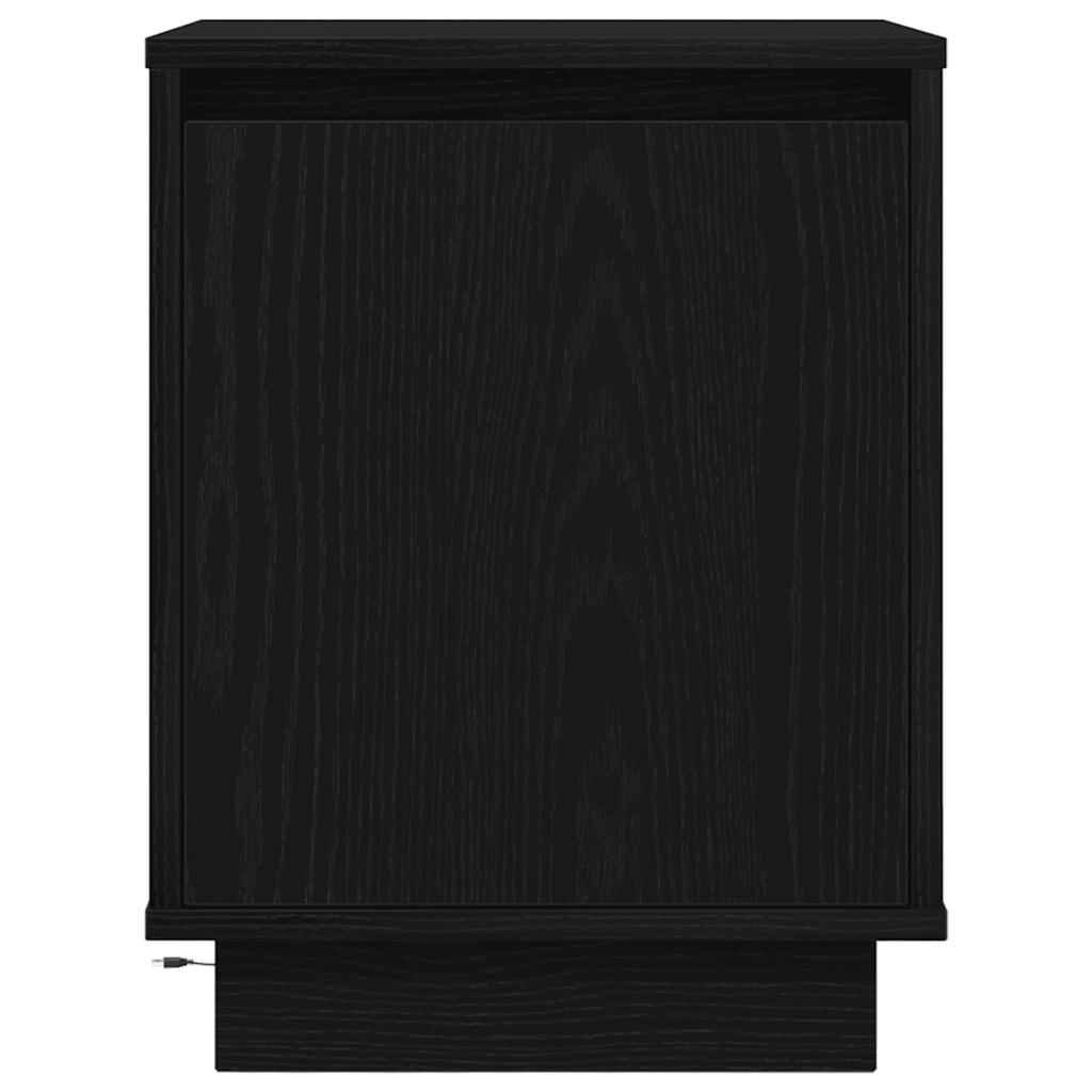 vidaXL Κομοδίνο με φώτα LED Μαύρο 38x34x50 cm