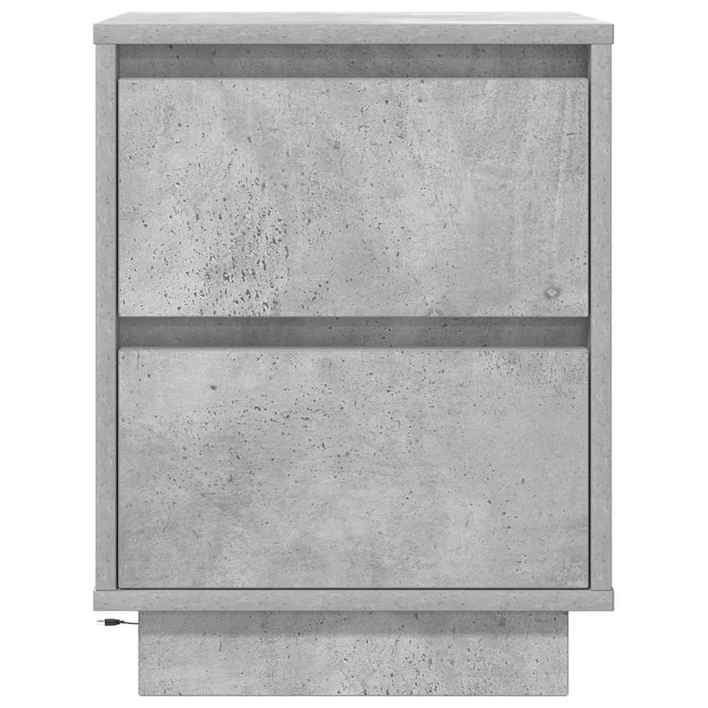 vidaXL Κομοδίνο με φώτα LED Μπετόν Γκρι 38x34x50 cm