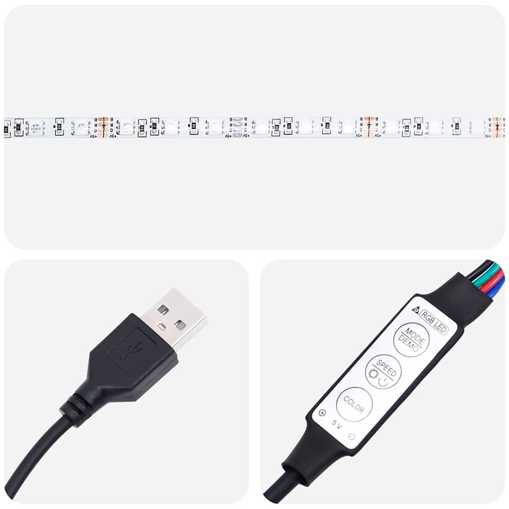 vidaXL Κομοδίνο με φώτα LED καφέ δρυς 38x34x50 cm