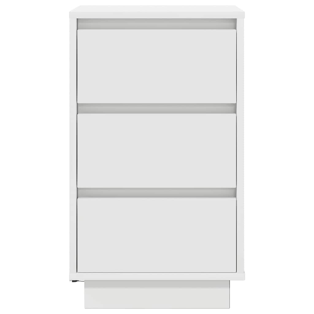 vidaXL Κομοδίνο με φώτα LED Λευκό 38x34x65 cm
