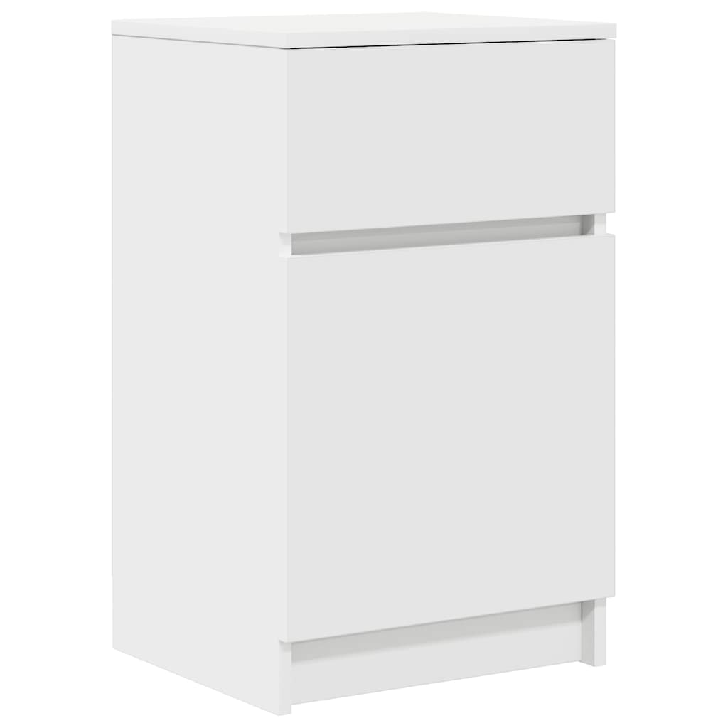 vidaXL Κομοδίνα 2 τεμ. Λευκά 39x35x65 εκ. από Επεξεργασμένο Ξύλο