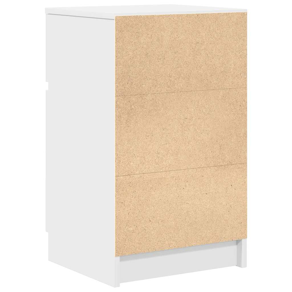 vidaXL Κομοδίνα 2 τεμ. Λευκά 39x35x65 εκ. από Επεξεργασμένο Ξύλο