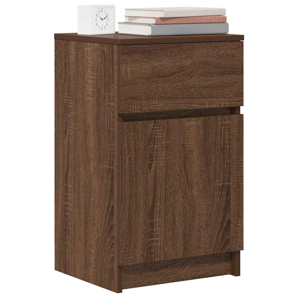 vidaXL Κομοδίνο Καφέ Δρυς 39x35x65 εκ. από Επεξεργασμένο Ξύλο