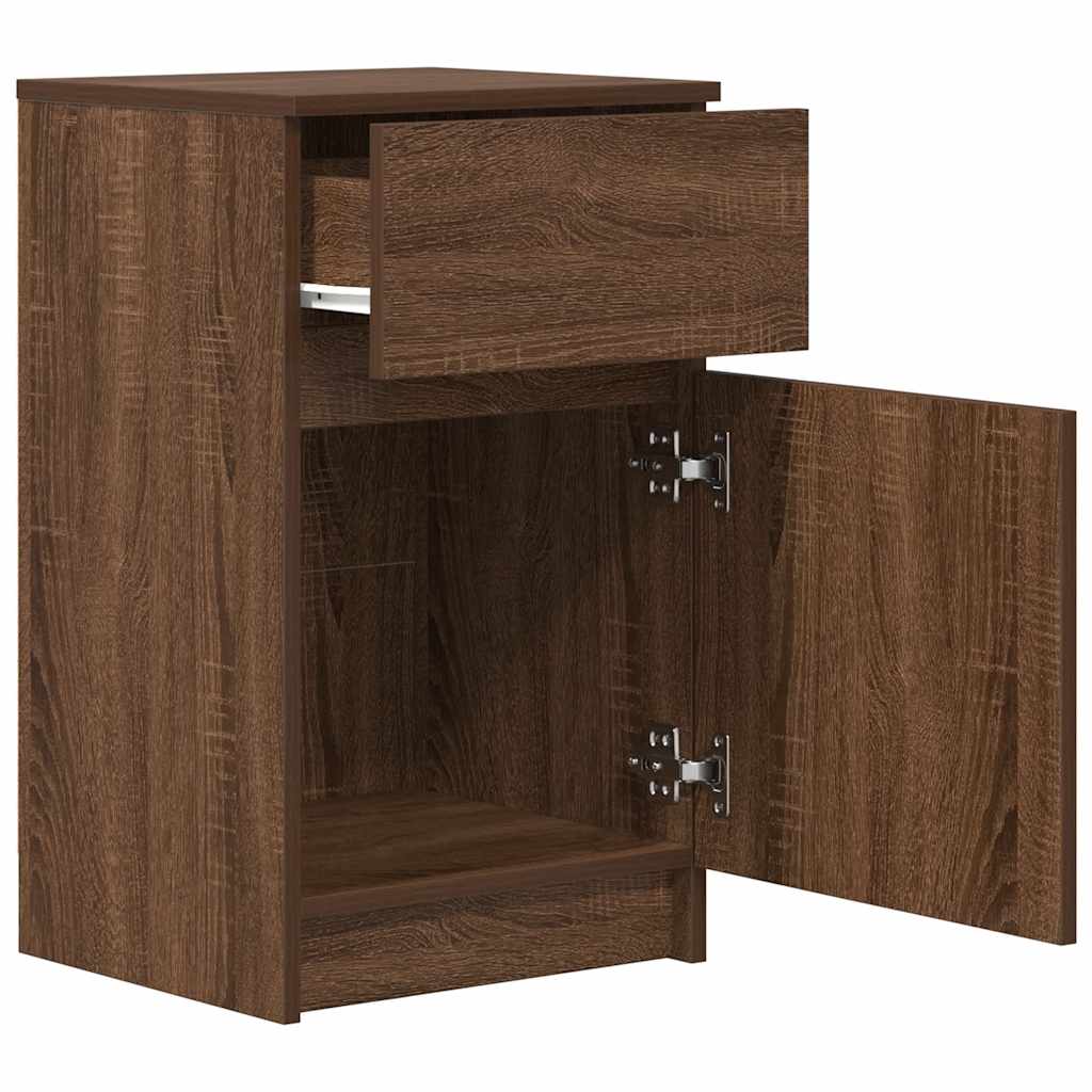 vidaXL Κομοδίνο Καφέ Δρυς 39x35x65 εκ. από Επεξεργασμένο Ξύλο