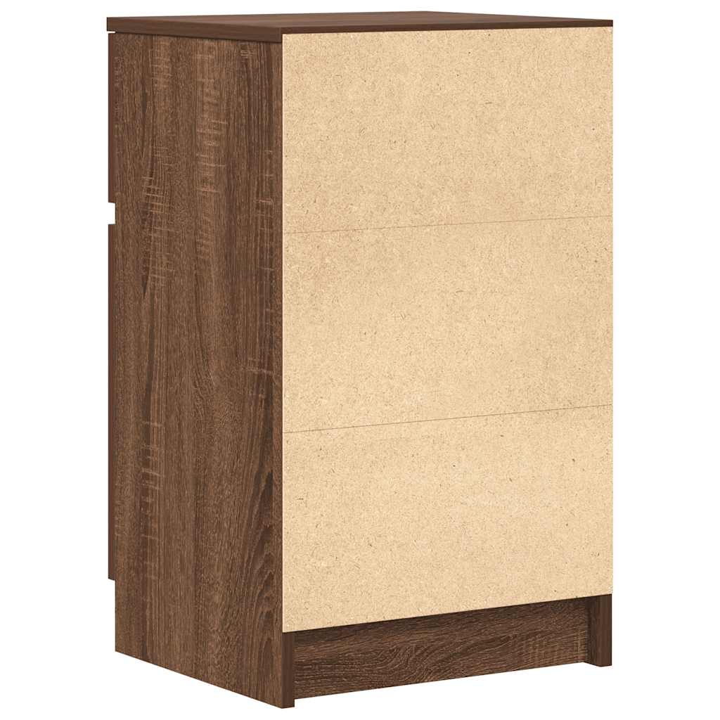 vidaXL Κομοδίνο Καφέ Δρυς 39x35x65 εκ. από Επεξεργασμένο Ξύλο