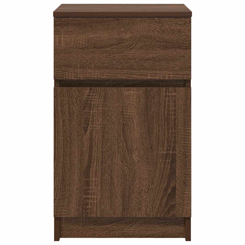 vidaXL Κομοδίνα 2 τεμ. Καφέ Δρυς 39x35x65 εκ. Επεξεργασμένο Ξύλο