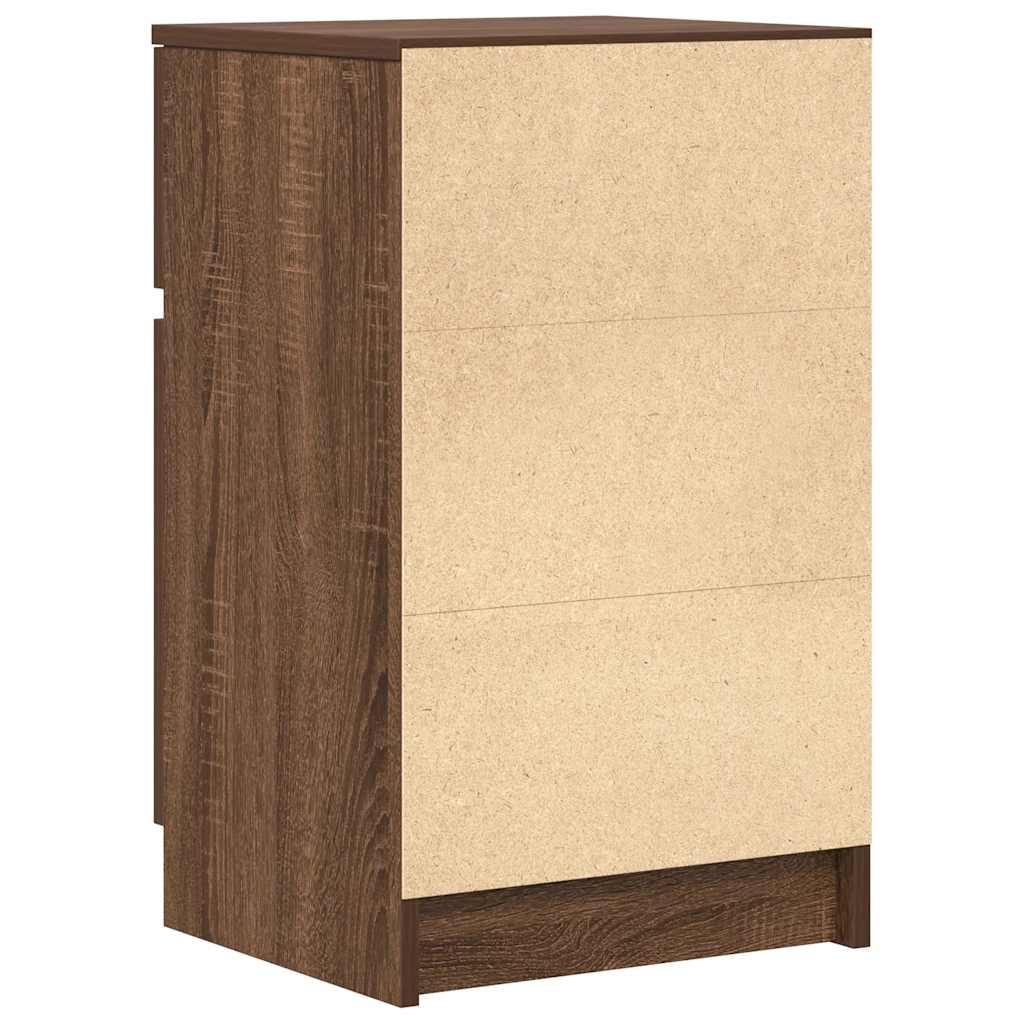 vidaXL Κομοδίνα 2 τεμ. Καφέ Δρυς 39x35x65 εκ. Επεξεργασμένο Ξύλο