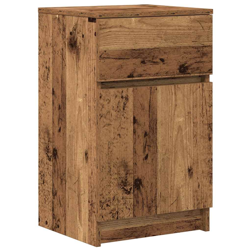 vidaXL Κομοδίνα 2 τεμ. Όψη Παλαιού Ξύλου 39x35x65 εκ. από Επεξ. Ξύλο