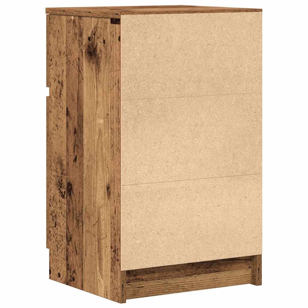 vidaXL Κομοδίνα 2 τεμ. Όψη Παλαιού Ξύλου 39x35x65 εκ. από Επεξ. Ξύλο