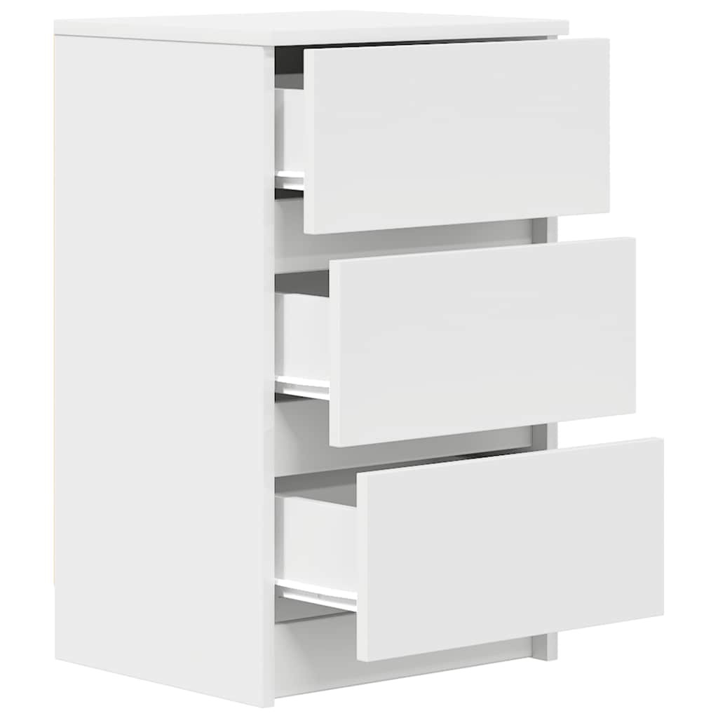 vidaXL Κομοδίνα με 3 συρτάρια 2 τεμάχια Λευκό 39x35x65 εκ.