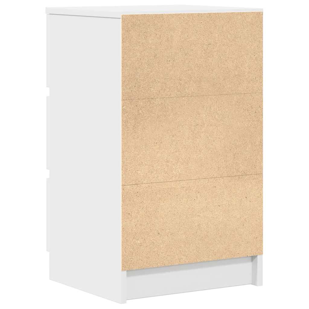 vidaXL Κομοδίνα με 3 συρτάρια 2 τεμάχια Λευκό 39x35x65 εκ.