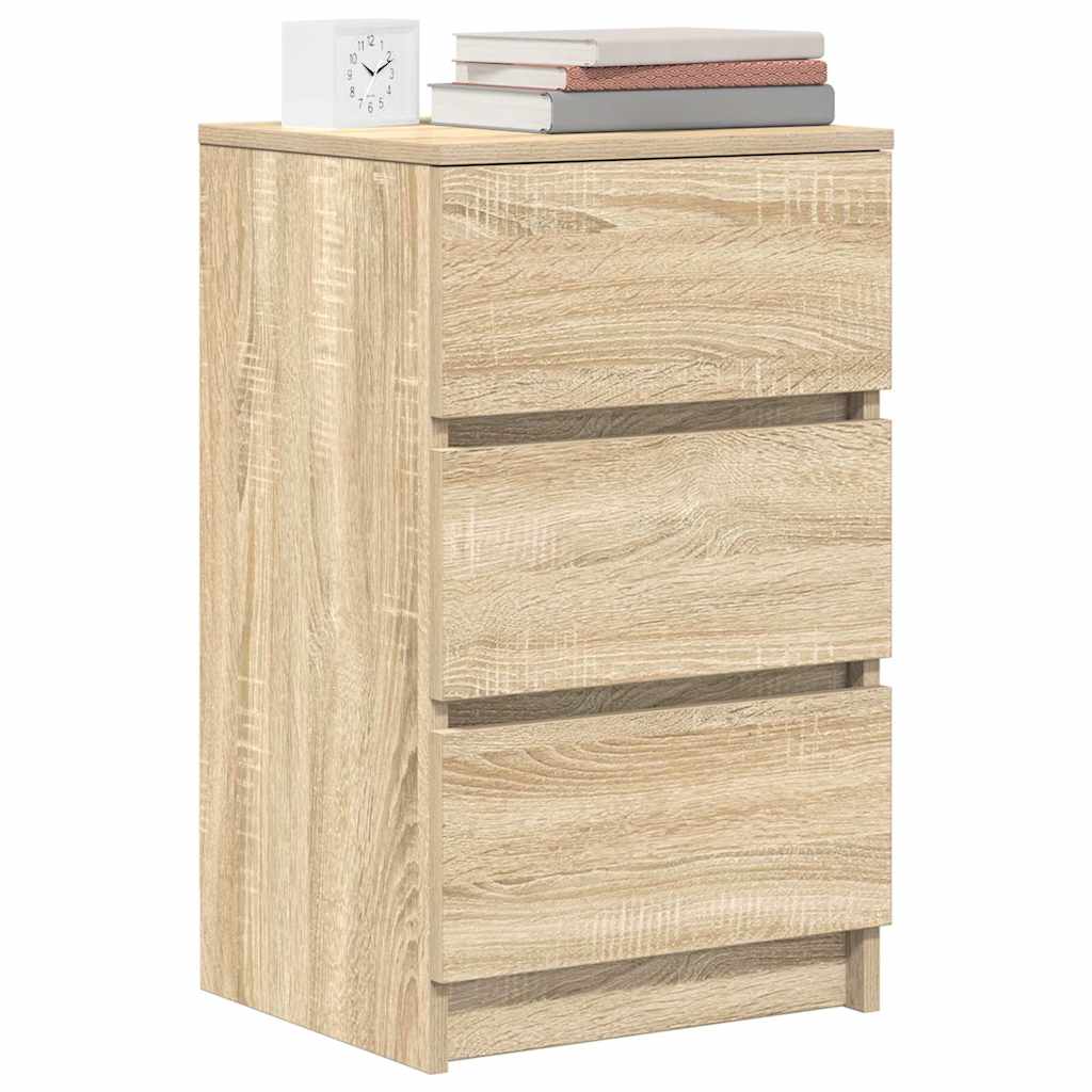 vidaXL Κομοδίνα με 3 συρτάρια 2 τεμάχια Sonoma Δρυς 39x35x65 εκ.