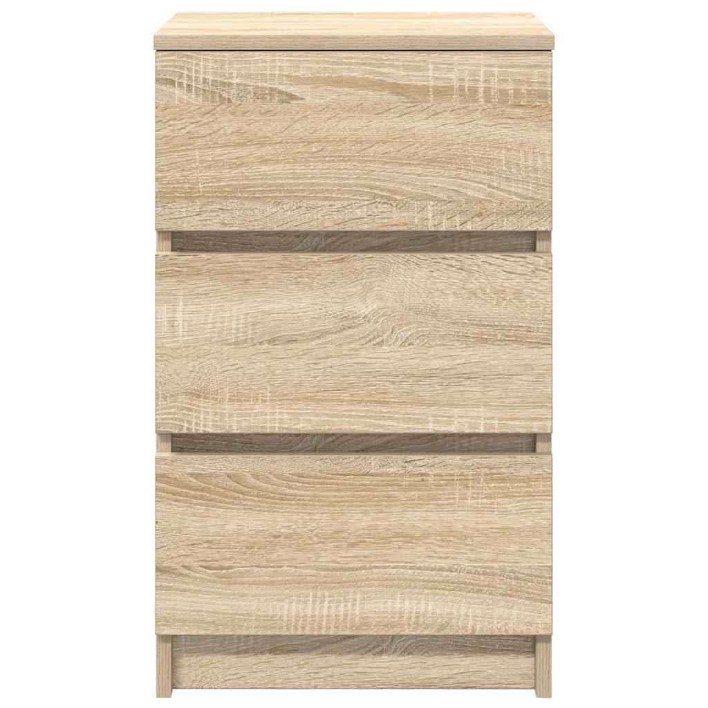 vidaXL Κομοδίνα με 3 συρτάρια 2 τεμάχια Sonoma Δρυς 39x35x65 εκ.