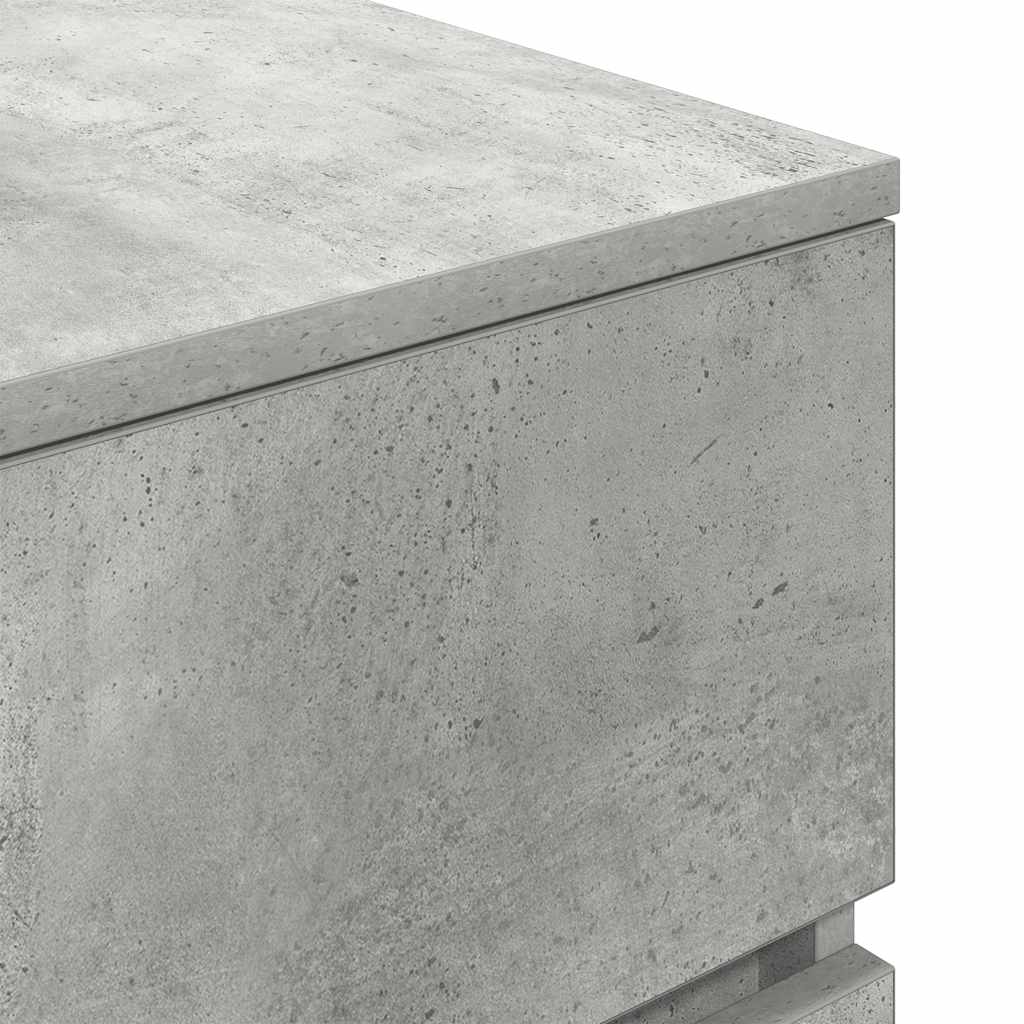 vidaXL Κομοδίνα με 3 συρτάρια 2 τμχ Μπετόν Γκρι 39x35x65 εκ.