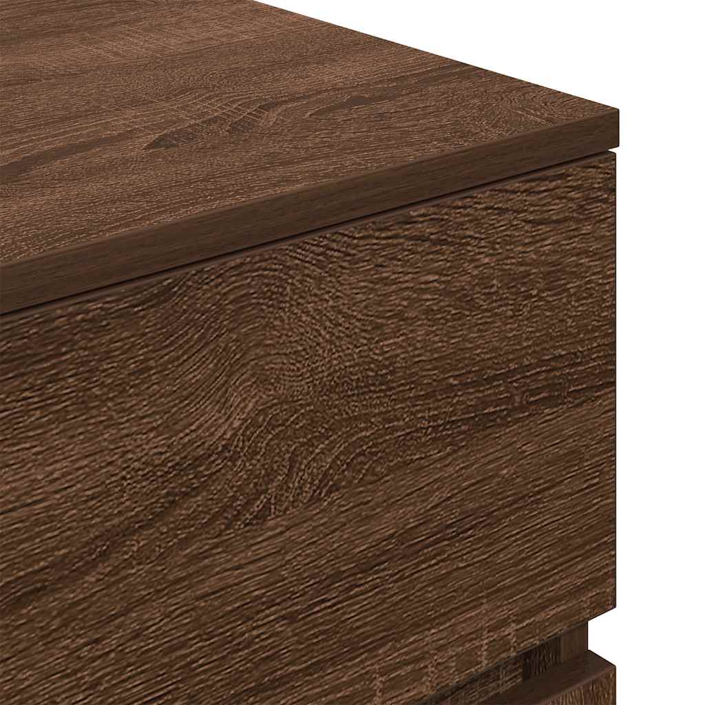 vidaXL Κομοδίνα με 3 συρτάρια 2 τεμάχια καφέ δρυς 39x35x65 εκ.