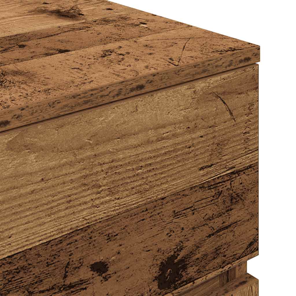 vidaXL Κομοδίνο με 3 συρτάρια Παλιό ξύλο 39x35x65 εκ.