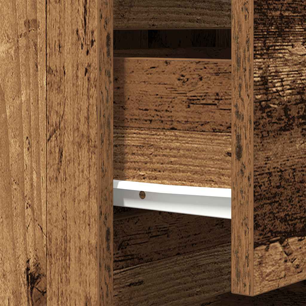 vidaXL Κομοδίνο με 3 συρτάρια Παλιό ξύλο 39x35x65 εκ.