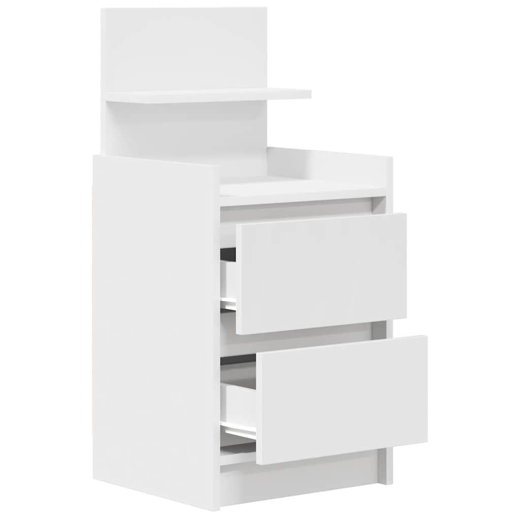 vidaXL Κομοδίνο με 2 συρτάρια Λευκό 38x34x80 cm