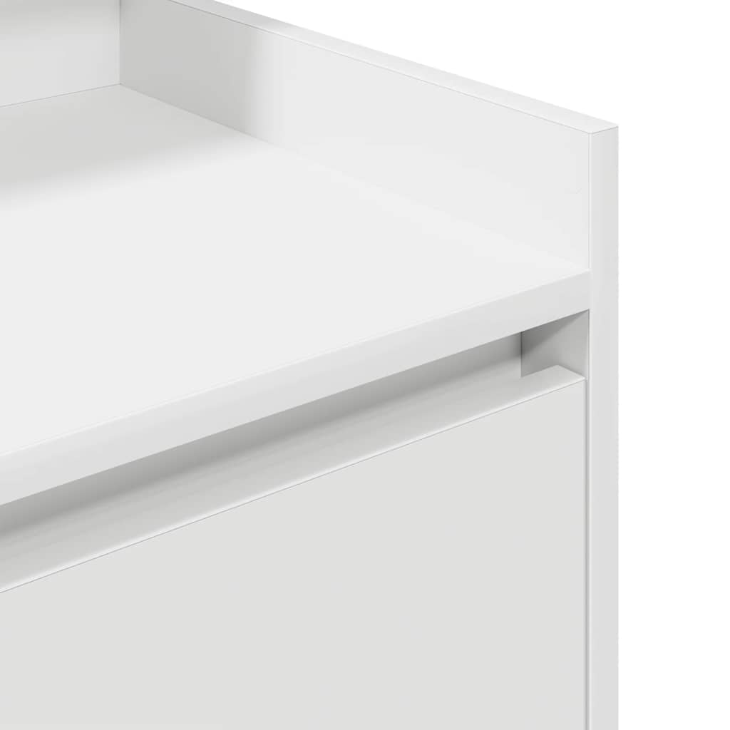 vidaXL Κομοδίνο με 2 συρτάρια Λευκό 38x34x80 cm