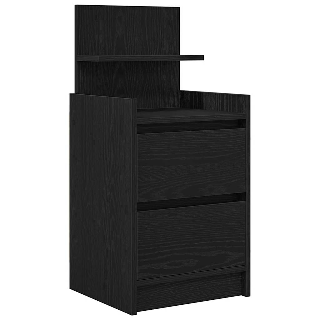 vidaXL Κομοδίνα με 2 συρτάρια 2 τεμάχια Μαύρο 38x34x80 εκ.
