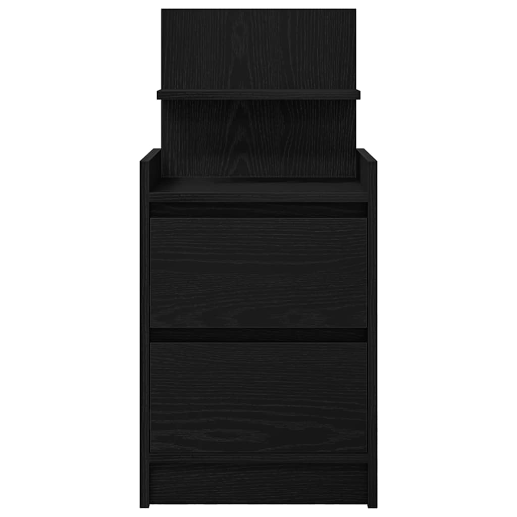 vidaXL Κομοδίνα με 2 συρτάρια 2 τεμάχια Μαύρο 38x34x80 εκ.