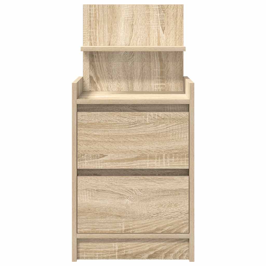 vidaXL Κομοδίνα με 2 συρτάρια 2 τεμάχια Sonoma Δρυς 38x34x80 εκ.