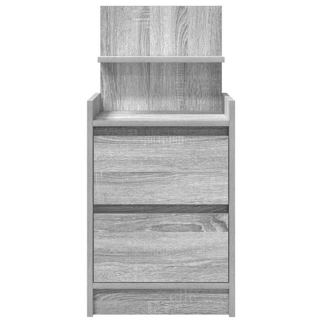 vidaXL Κομοδίνα με 2 συρτάρια 2 τεμάχια Γκρι Sonoma 38x34x80 εκ.