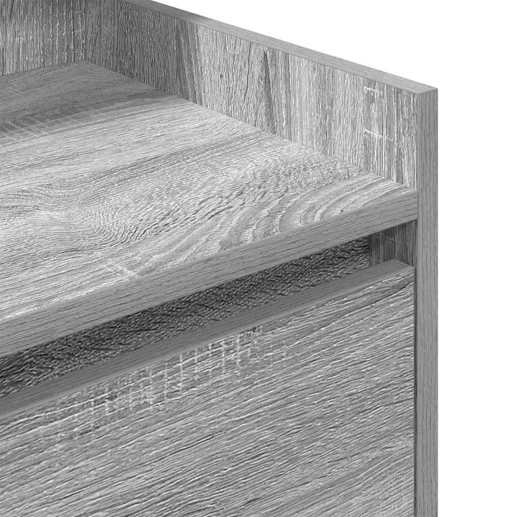 vidaXL Κομοδίνα με 2 συρτάρια 2 τεμάχια Γκρι Sonoma 38x34x80 εκ.