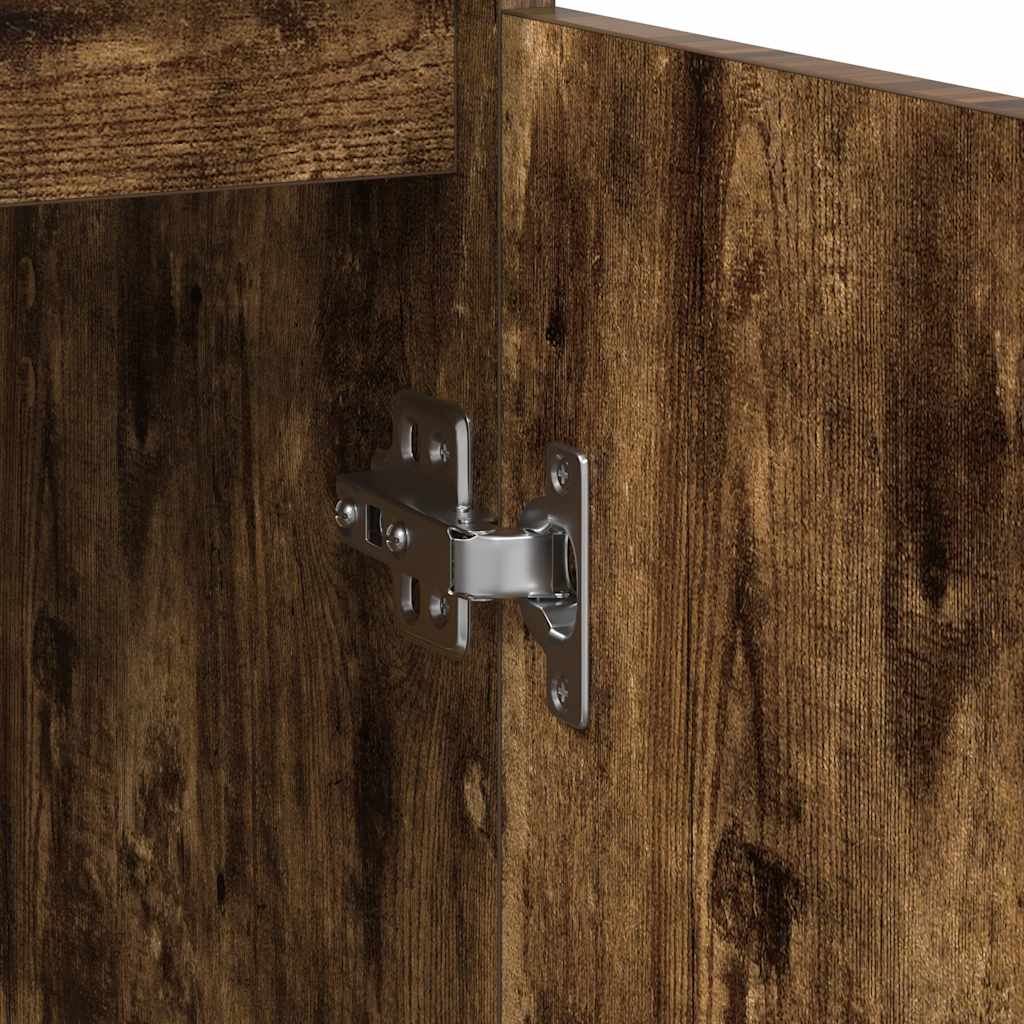 vidaXL Sideboard Καπνιστή δρυς 29,5x34x76 cm Κατασκευασμένο ξύλο
