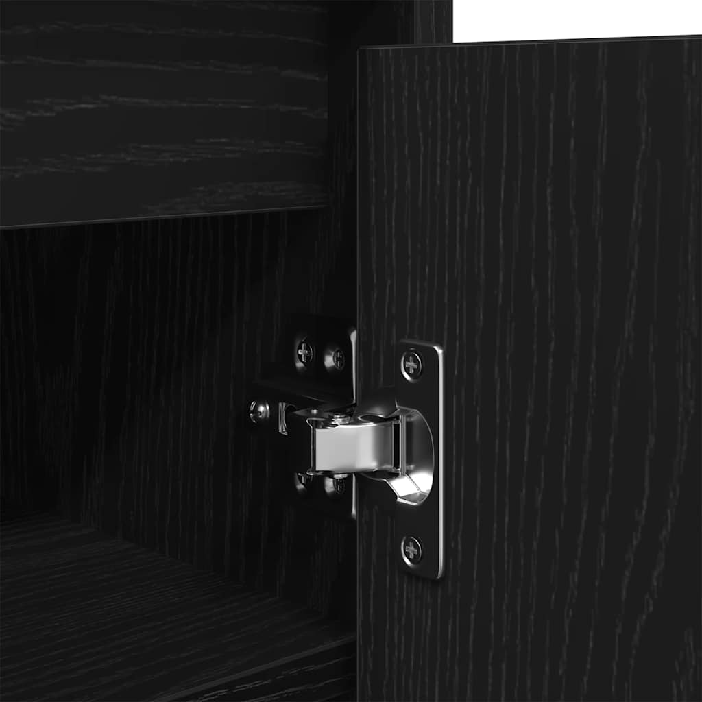 vidaXL Παπουτσοθήκη Μαύρη βελανιδιά 29,5x34x76 εκ. Επεξεργασμένο Ξύλο