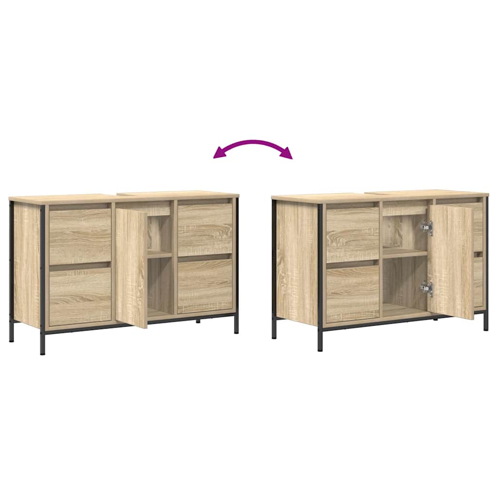 vidaXL ντουλάπι νιπτήρα με συρτάρια Sonoma Δρυς 90x34,5x60 εκ.