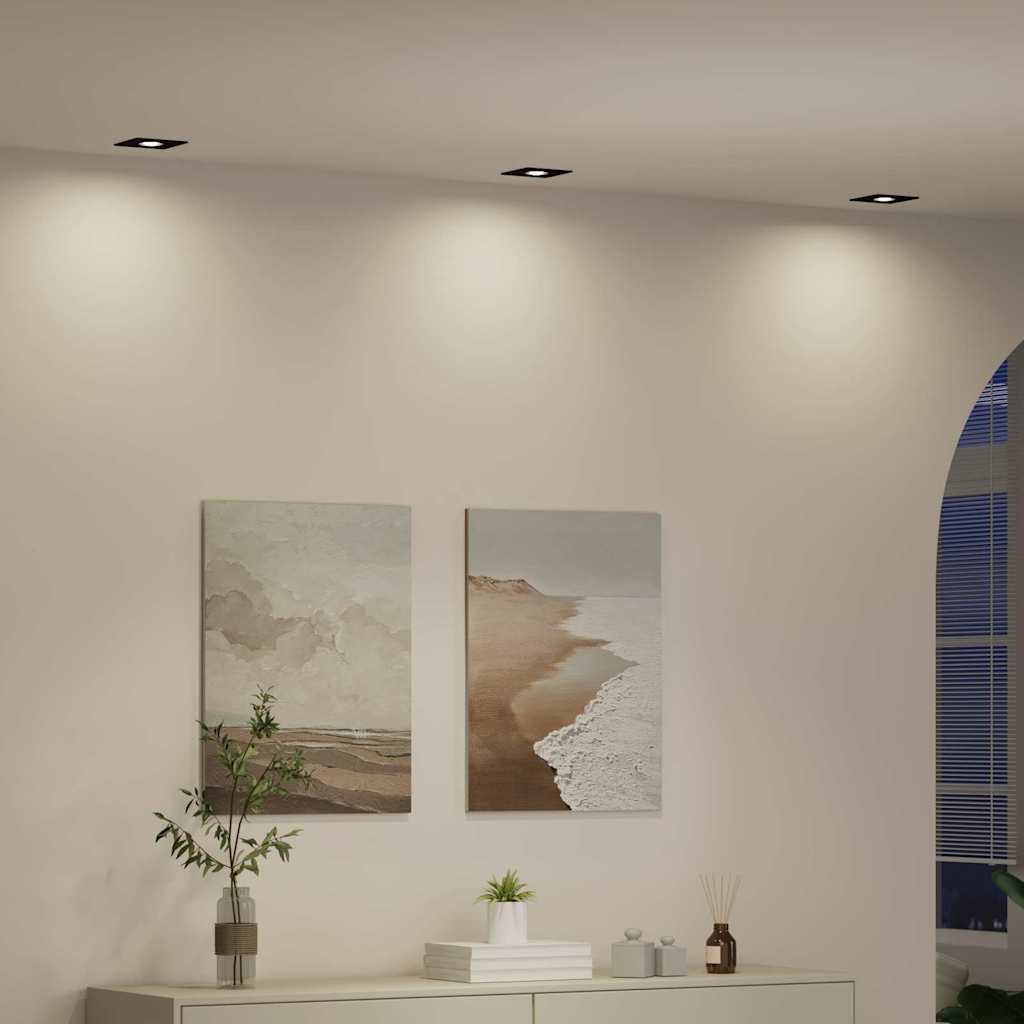 vidaXL Κρυφά Σποτ 24 τεμάχια Τετράγωνο GU10 Μαύρο 91x91 χλστ.