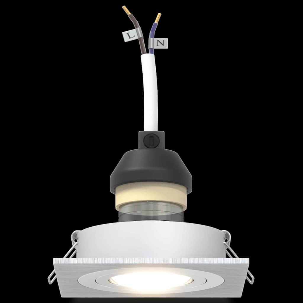 vidaXL Spotlights με προβολείς 6 pcs Ασημί 9 x 9 x cm Αλουμίνιο