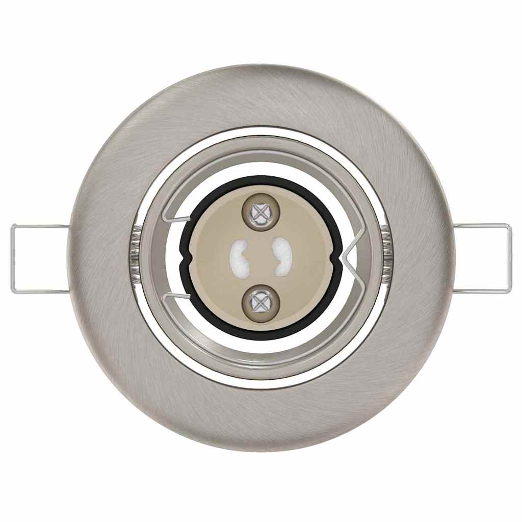 vidaXL Εσοχή Φωτιστικά 12 τεμ Στρογγυλά GU10 Ασημί Ø90 mm Χάλυβας