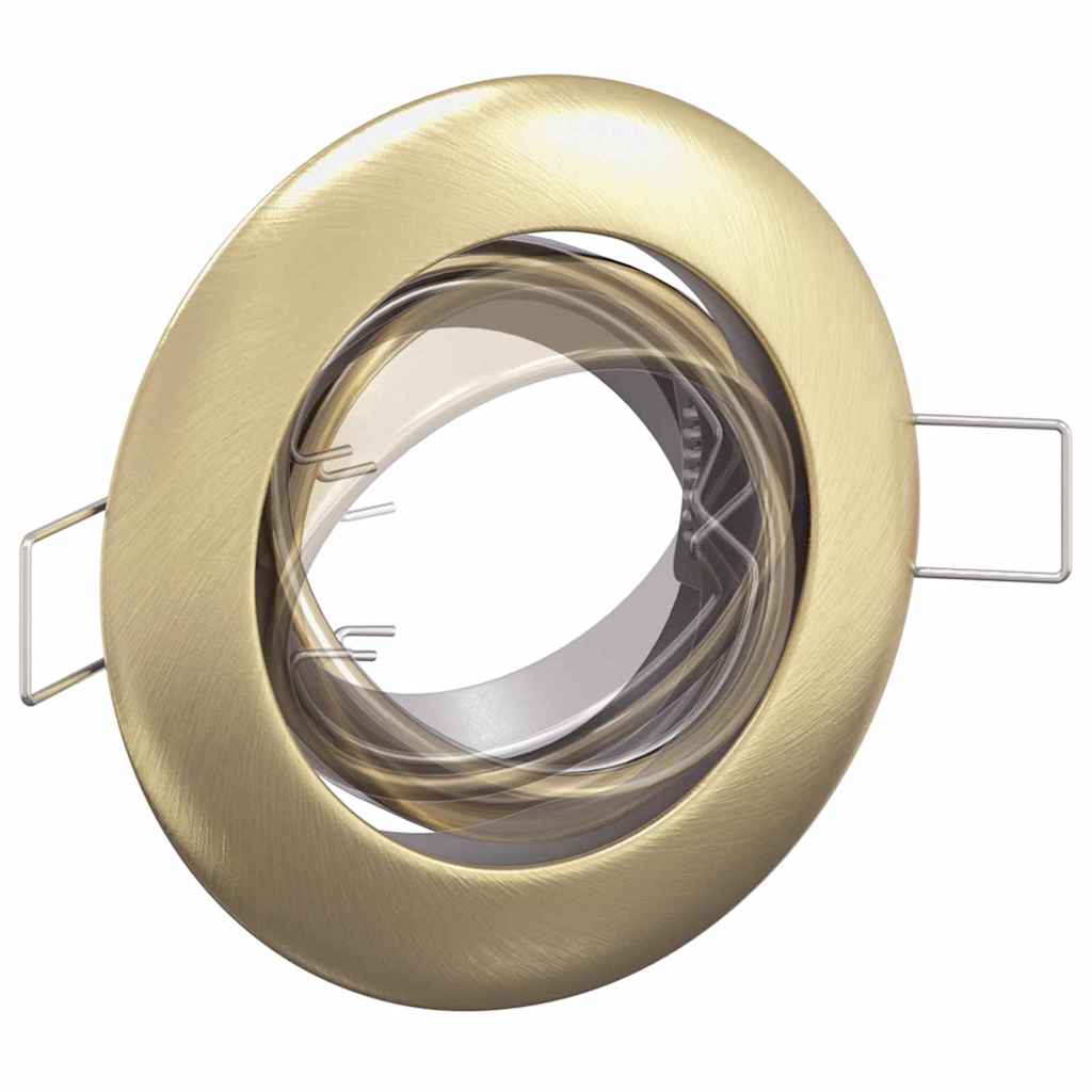 vidaXL Κρυφά Φώτα 6 τμχ Στρογγυλά GU10 Ορείχαλκος Ø90 mm Ατσάλι