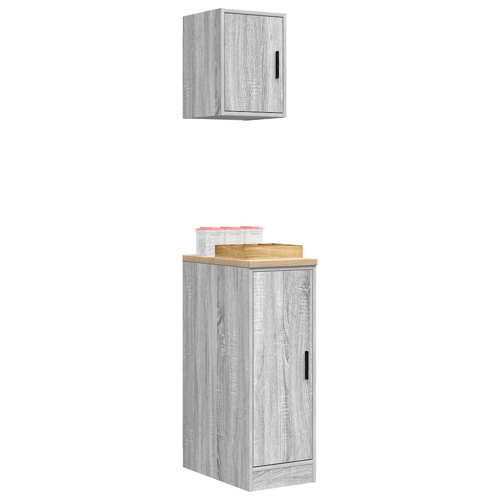 vidaXL ντουλάπια γκαράζ 2 τεμ. Γκρι Sonoma από Επεξεργασμένο Ξύλο