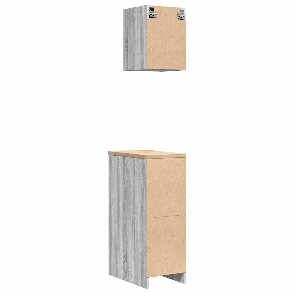 vidaXL ντουλάπια γκαράζ 2 τεμ. Γκρι Sonoma από Επεξεργασμένο Ξύλο