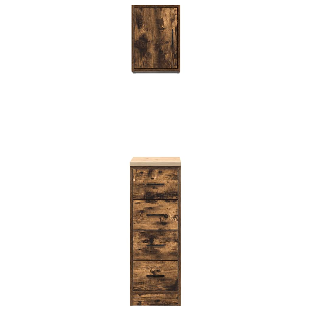 vidaXL ντουλάπια γκαράζ 2 τεμ. Καπνιστή δρυς από Επεξεργασμένο Ξύλο