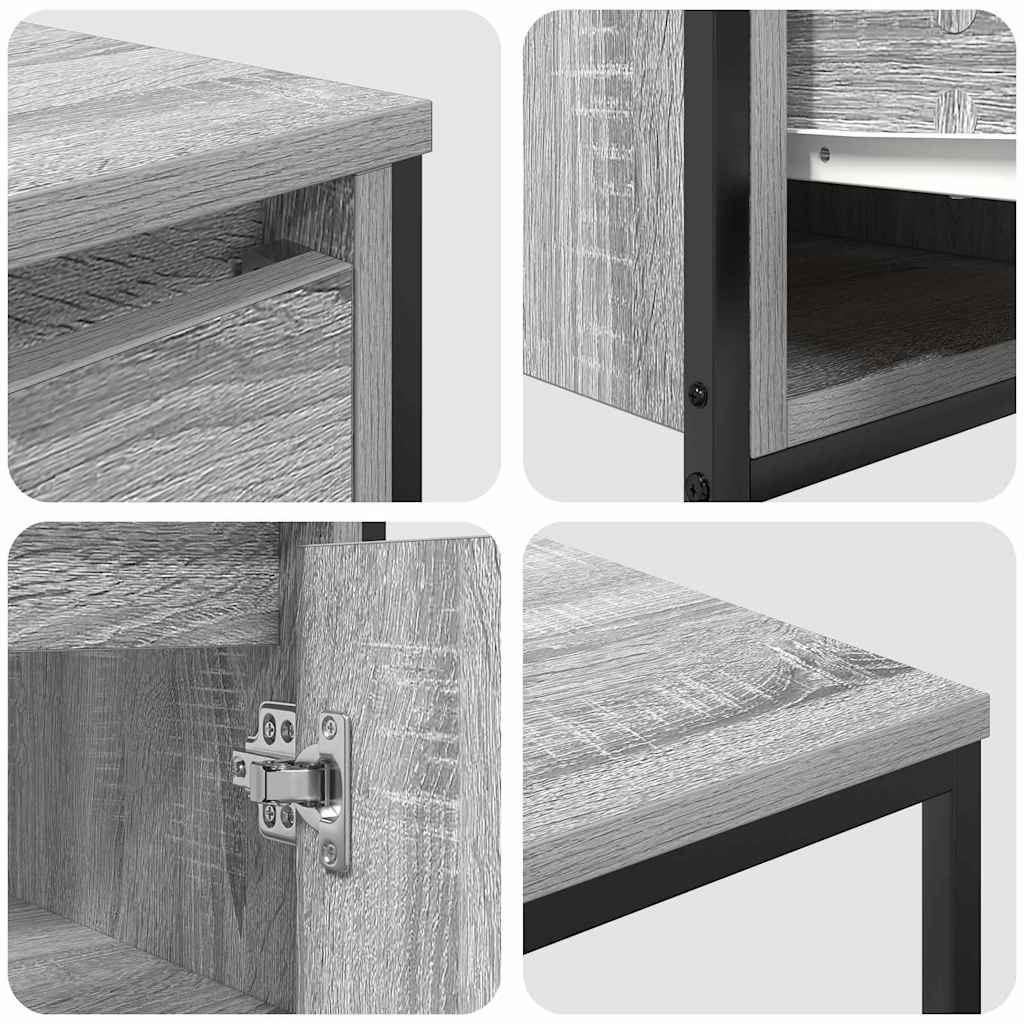 vidaXL Σετ Επίπλων Μπάνιου με συρτάρι 2 pcs Γκρι σονόμα και Μαύρο