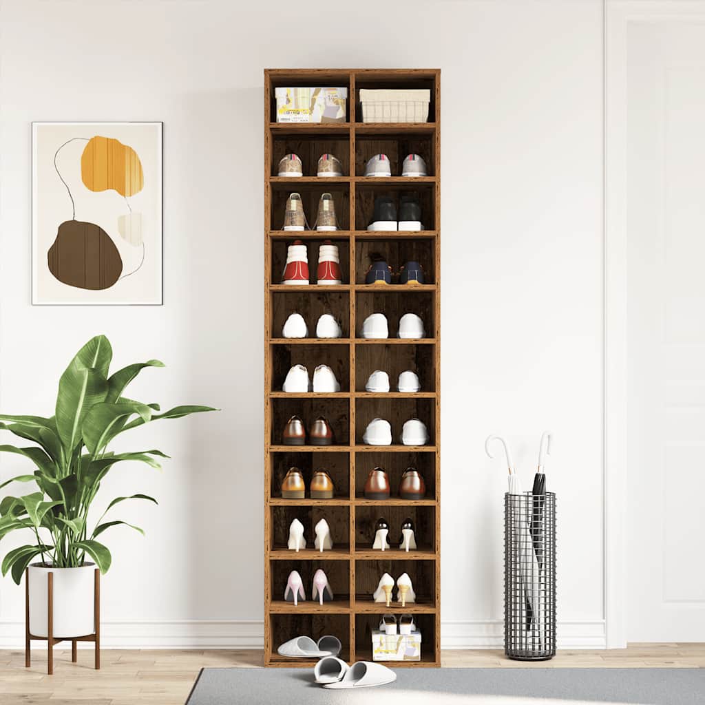 ντουλάπι παπουτσιών vidaXL Παλιό ξύλο 54x34x183 cm Κατασκευασμένο ξύλο
