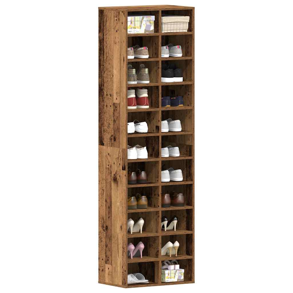 ντουλάπι παπουτσιών vidaXL Παλιό ξύλο 54x34x183 cm Κατασκευασμένο ξύλο