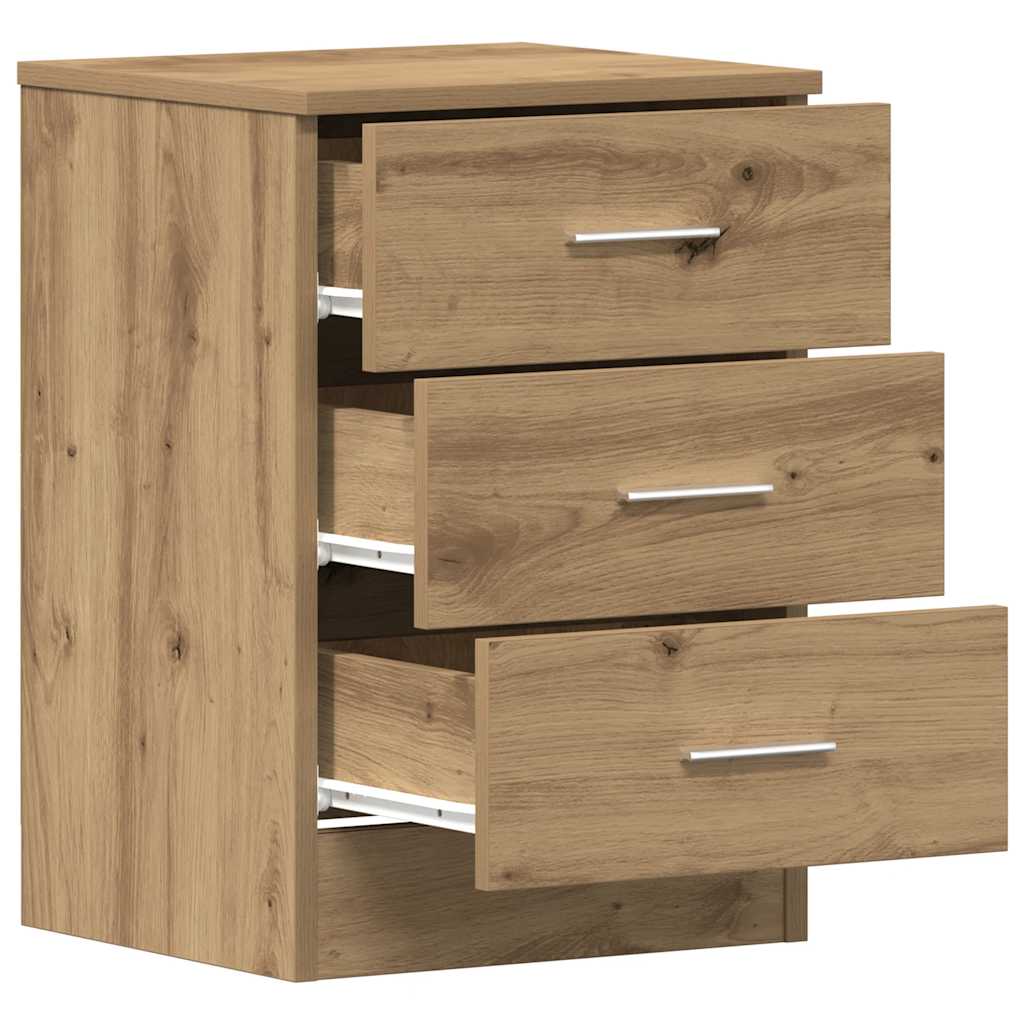 vidaXL Κομοδίνα 2 τεμ. τεχνίτης Δρυς 38x35x55 εκ. από Επεξεργ Ξύλο