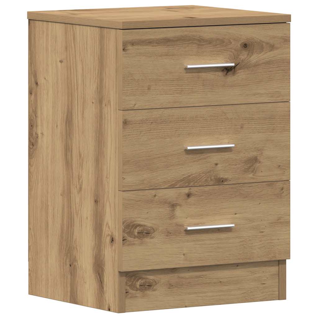 vidaXL Κομοδίνα 2 τεμ. τεχνίτης Δρυς 38x35x55 εκ. από Επεξεργ Ξύλο