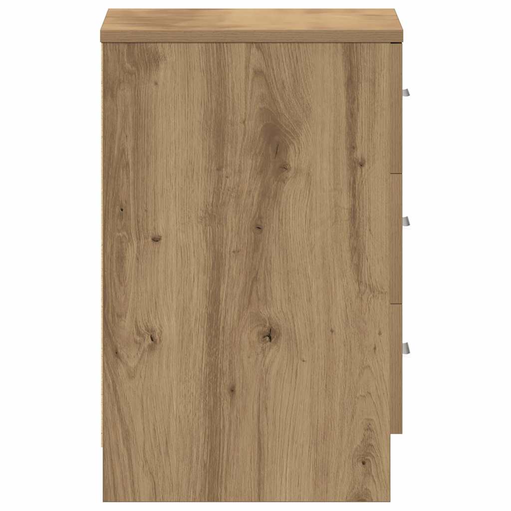 vidaXL Κομοδίνα 2 τεμ. τεχνίτης Δρυς 38x35x55 εκ. από Επεξεργ Ξύλο