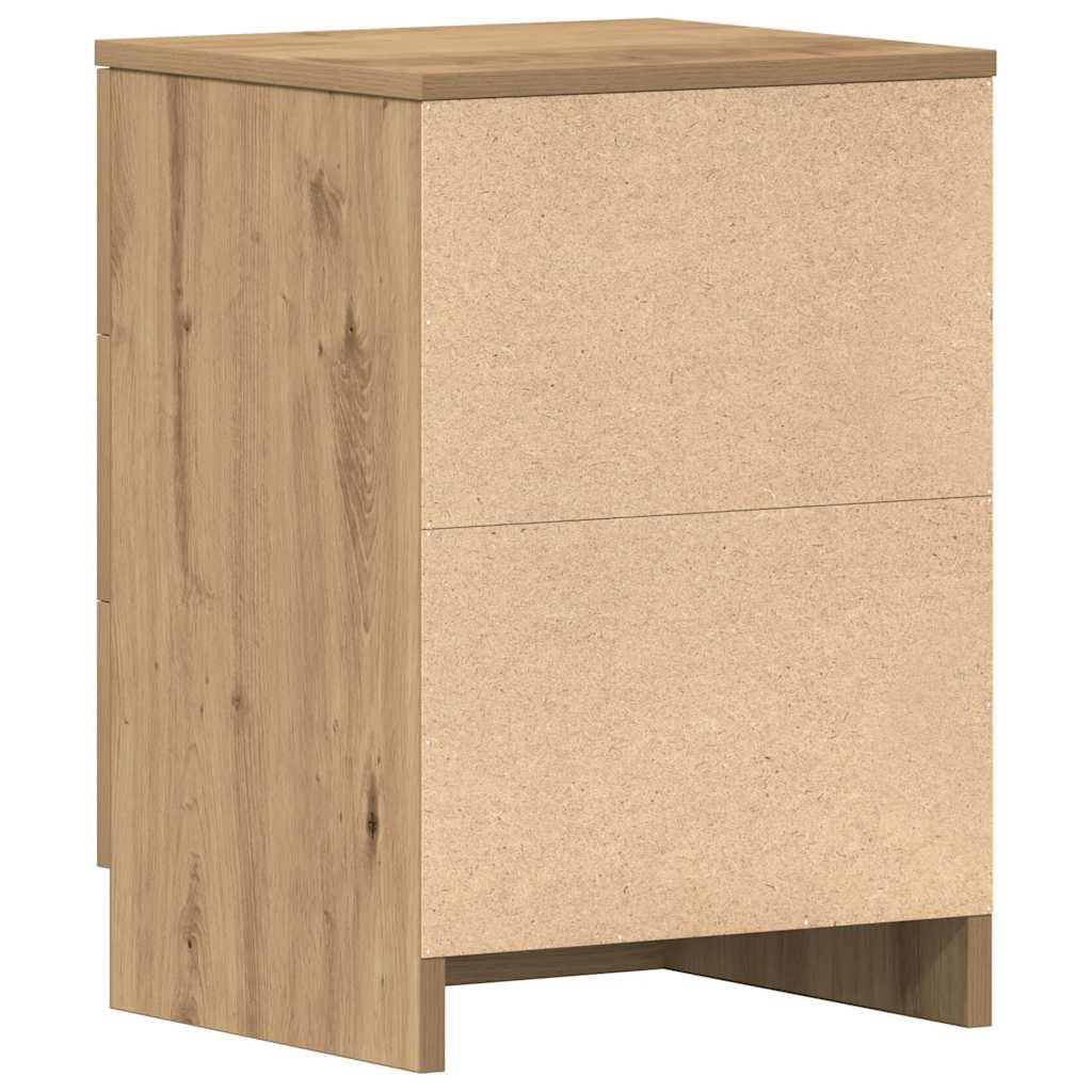 vidaXL Κομοδίνα 2 τεμ. τεχνίτης Δρυς 38x35x55 εκ. από Επεξεργ Ξύλο