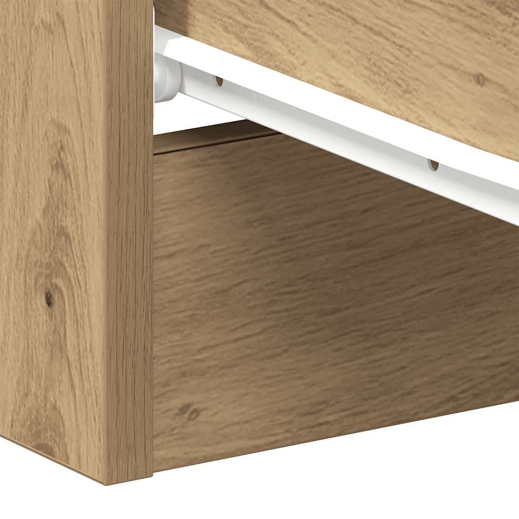 vidaXL Κομοδίνα 2 τεμ. τεχνίτης Δρυς 38x35x55 εκ. από Επεξεργ Ξύλο