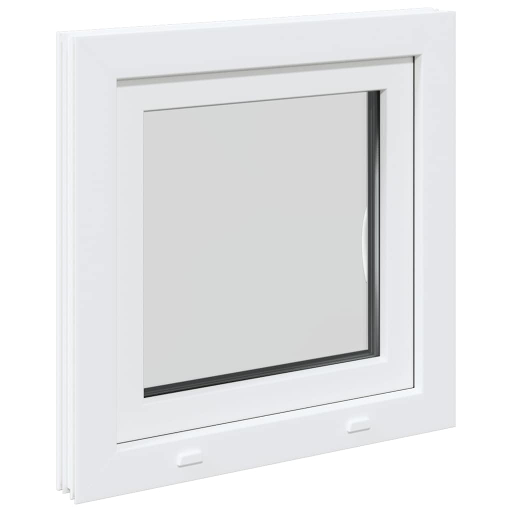 vidaXL Παράθυρο Υπογείου "RISOR" 50x50 εκ. Ανακλινόμενο & Περιστρεφόμενο DIN Δεξιό Λευκό
